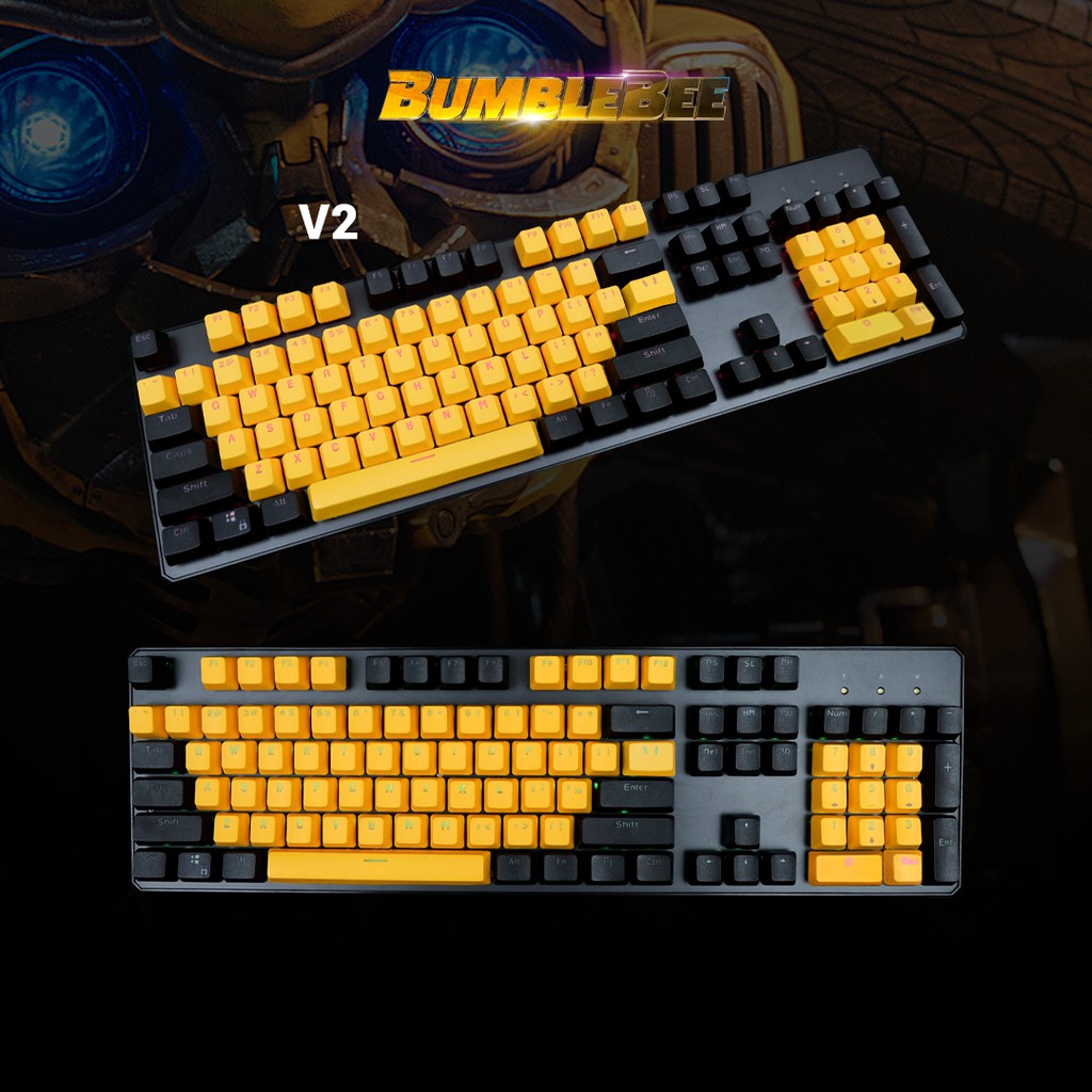 Noxelic Keycaps PBT Bumblebee Edition - Double Shot 104 Keyset Custom