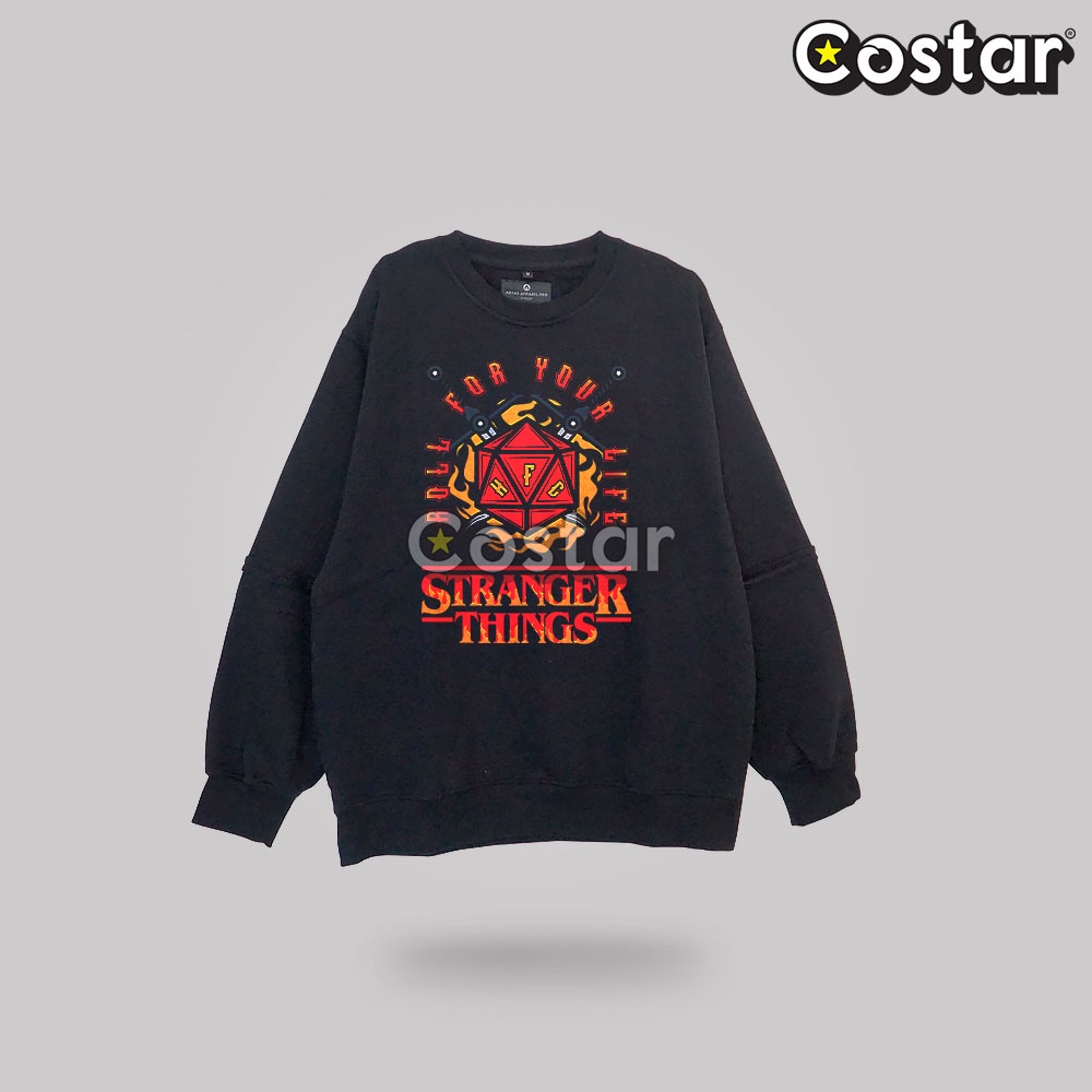 Sweater Oversized Roll For Your Life Stranger Things