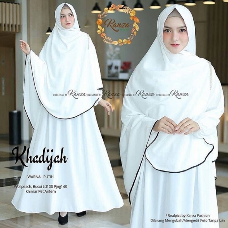 (KJI) GAMIS KHADIJAH ONE SET HIJAB JUMBO DAILY BUSUI DRESS WOLFIS