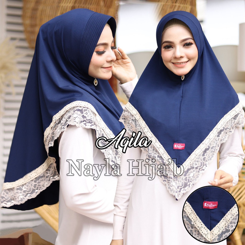 KERUDUNG INSTAN MODEL BERGO AQILA RENDA HIJAB INSTAN JERSEY PREMIUM NAYLA HIJAB