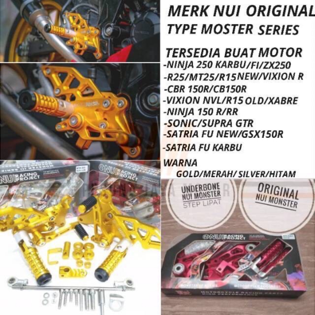 Underbone Monster Model Lipat Original Merk NUI Racing Project Buat Cb150r/Cbr150r/Vixion/R15/Fu/Gsx