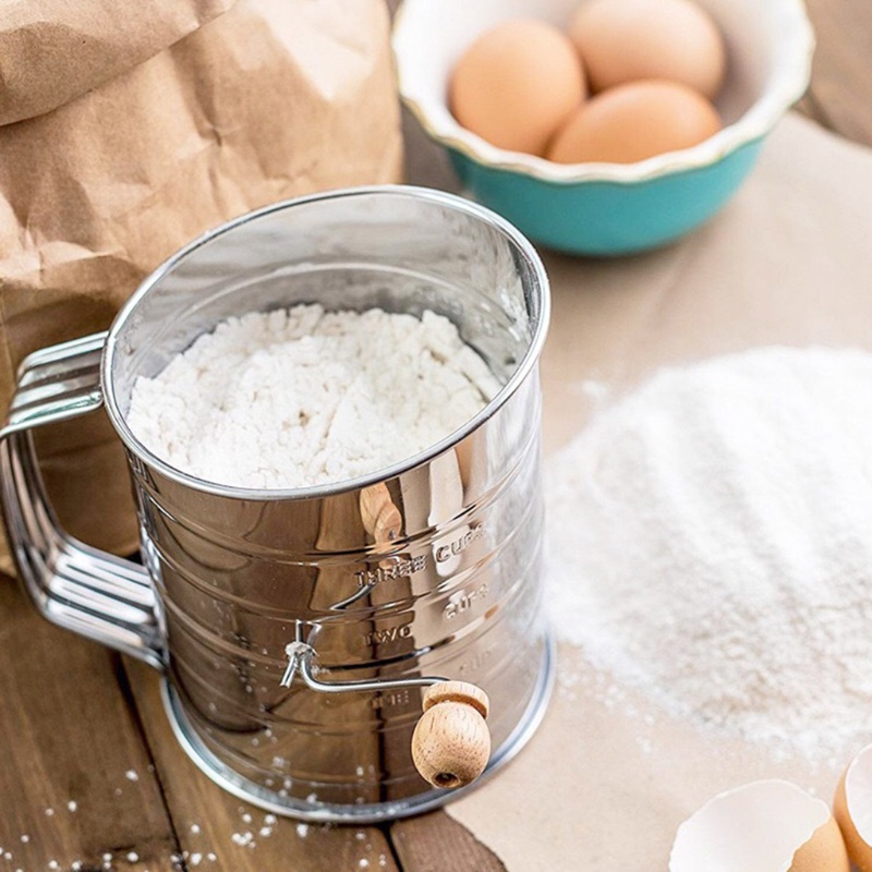 Cangkir Saringan Tepung Gula Bahan Stainless Steel Mesh Untuk Baking