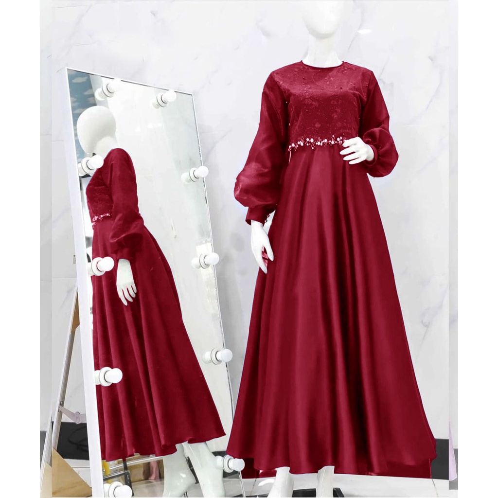 3 UKURAN L XL XXL MAXY TSANIA FASHION BUSANA PAKAIAN WANITA DRESS GAMIS MAXI ED ADA VIDEO REAL PRODUK