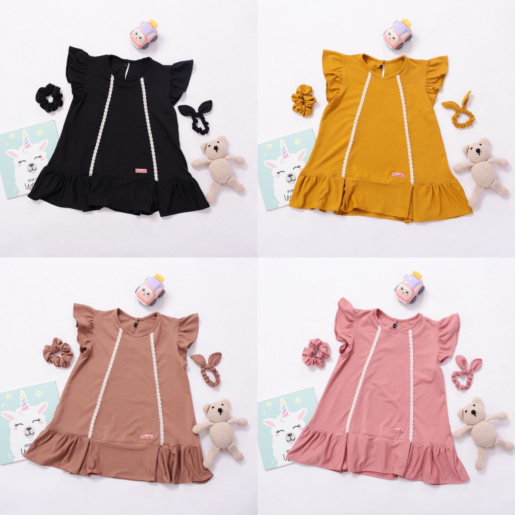 VIANDRA Baju Anak Perempuan Dress / Dress Anak Lucu / Baju Bayi Lucu / Dress Anak Perempuan