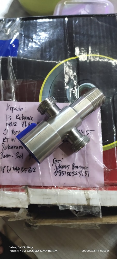 Kran Shower Stainless Steel Sus304 Cabang 2 Mozilla