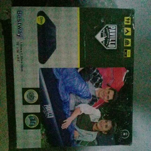 Bestway Flocked Air Bed Double Kasur Ranjang Angin + Pompa Angin 12