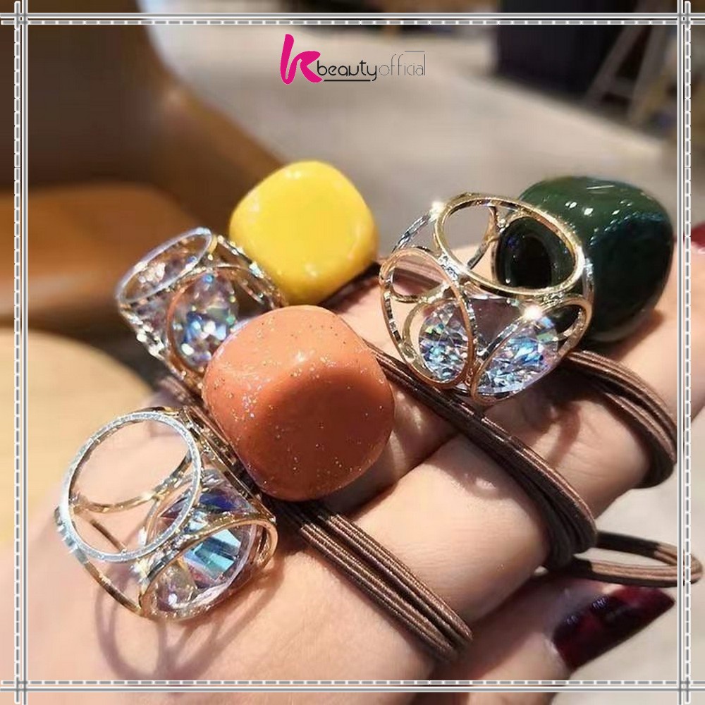 KB-C328 C336 Ikat Rambut Korean Style / Karet Ikat Rambut Karakter Batu ala Korea / Karet Rambut Fashion / Aksesoris Rambut Wanita-6