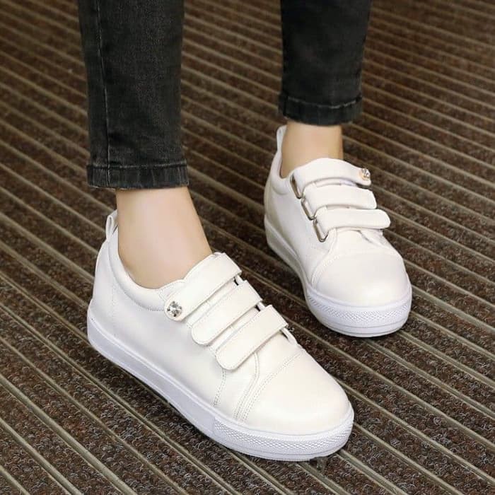 Murah Sneakers Wanita Korea Sepatu Kets Prepet Ns26 Putih Shopee Indonesia