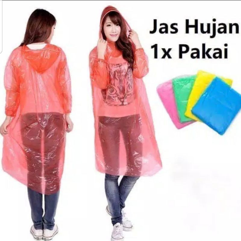 jas hujan plastik warna warni