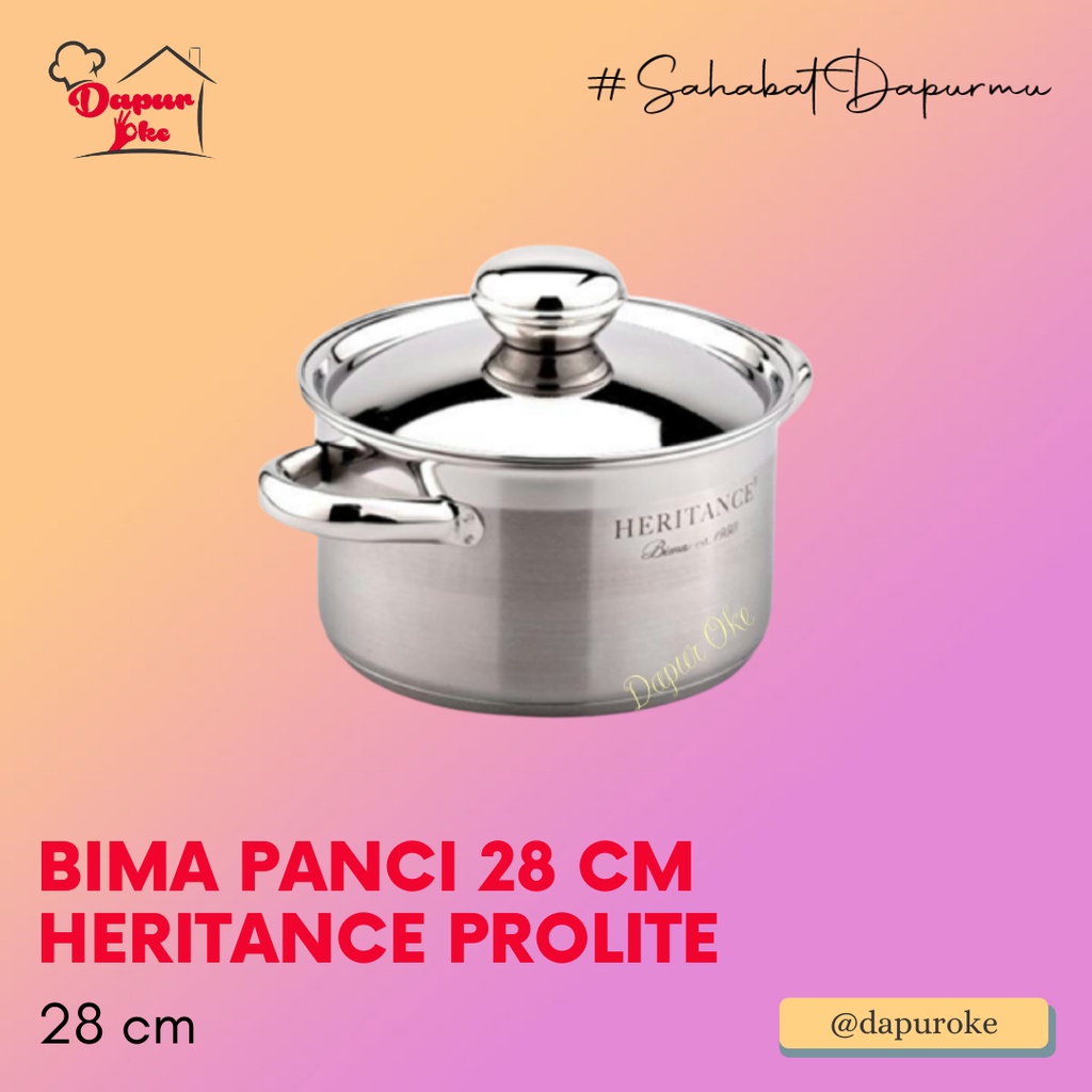Bima Panci 28 cm Heritance Prolite / Saucepot Stainless