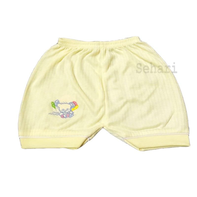 ½ lusin celana segi 4 atau pendk bayi buat bayi umur 6 - 12 bulan bahan kaos salur bordir