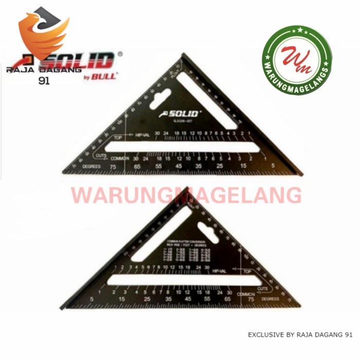 

Penggaris Segitiga siku 7 inch bahan almunium Solid - GRATIS ONGKIR