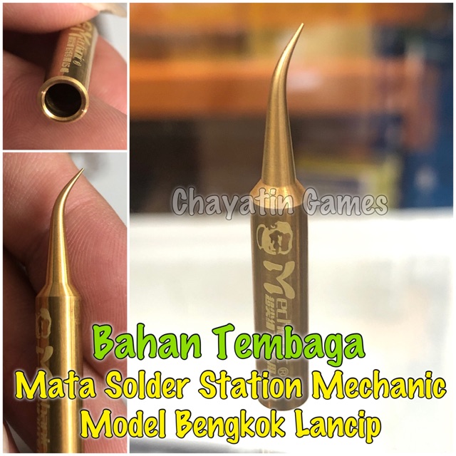 Mata Solder Station Mechanic Tembaga Type 900M-T-S Bengkok Lancip &amp; Lurus Lancip