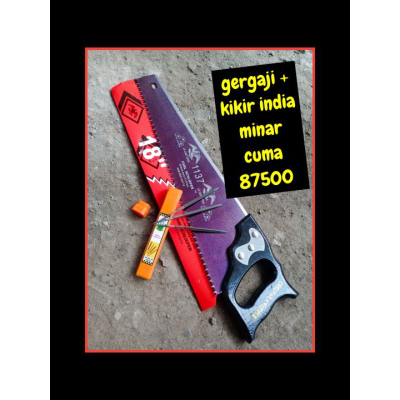 Gergaji kayu cap mata 18&quot; asli gergaji slipher gergaji gorok kayu kikir gergaji segitiga