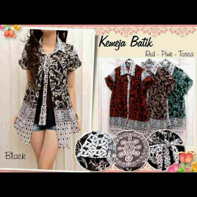 Kemeja Chiffon Wanita Lengan Pendek Motif Tribal Nevada