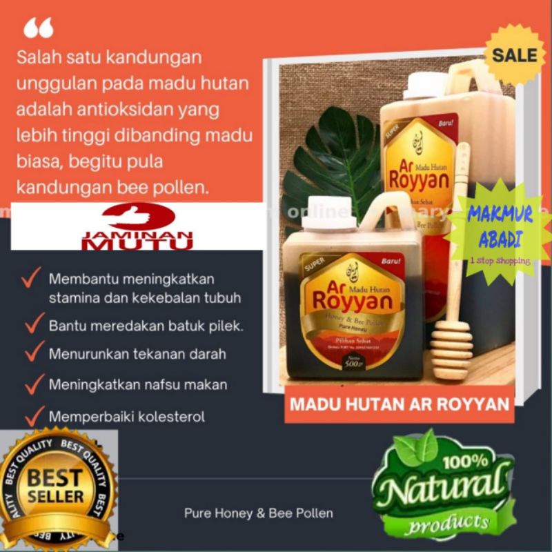 Madu Hutan Super Bee Pollen 1kg | Madu Hutan Ar Royyan 1 kg Madu Asli Murni