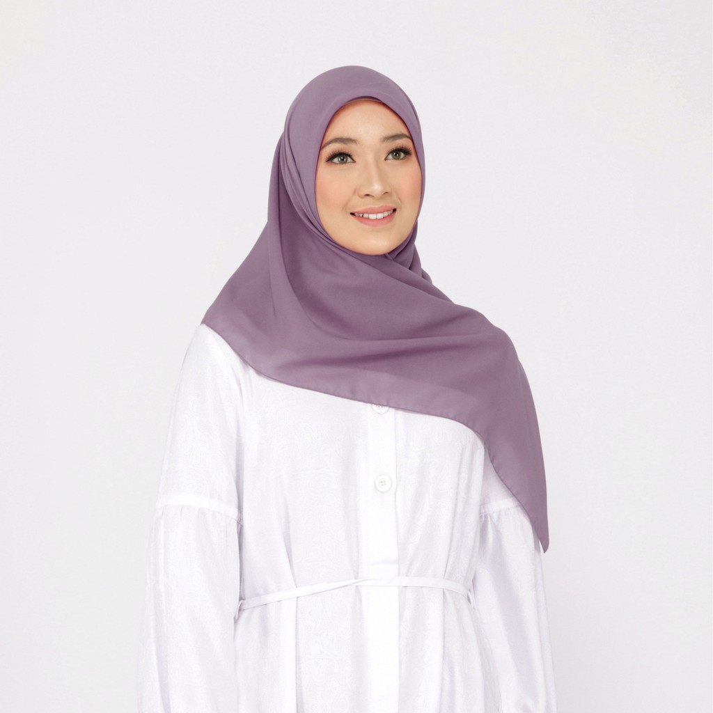 Hijab Segiempat Polycotton Scarf Premium Part 1 Hazel by MIZA-Plum