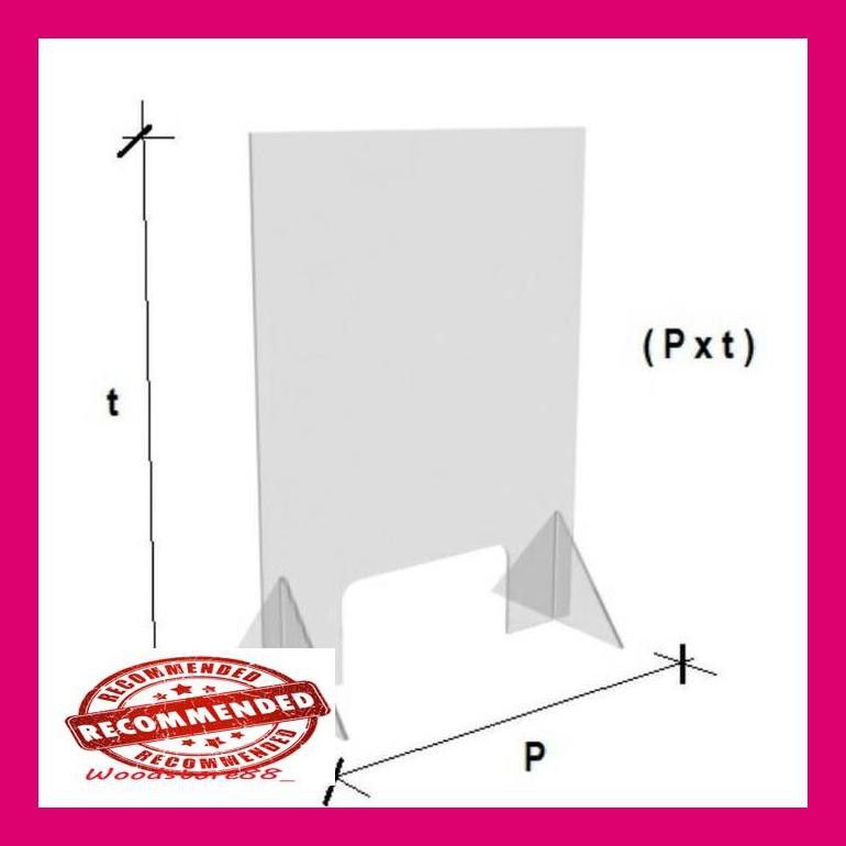 

S50Mjhmlc Counter Shield / Pembatas Meja / Sneeze Guard 60 X 90 Cm D50Bgytp