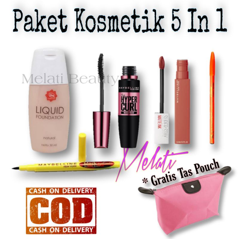 Paket Kosmetik 5 In 1 / Paket Kosmetik / Make Up Set Kecantikan / Kosmetik / Kecantikan / Paket Kosmetik Murah