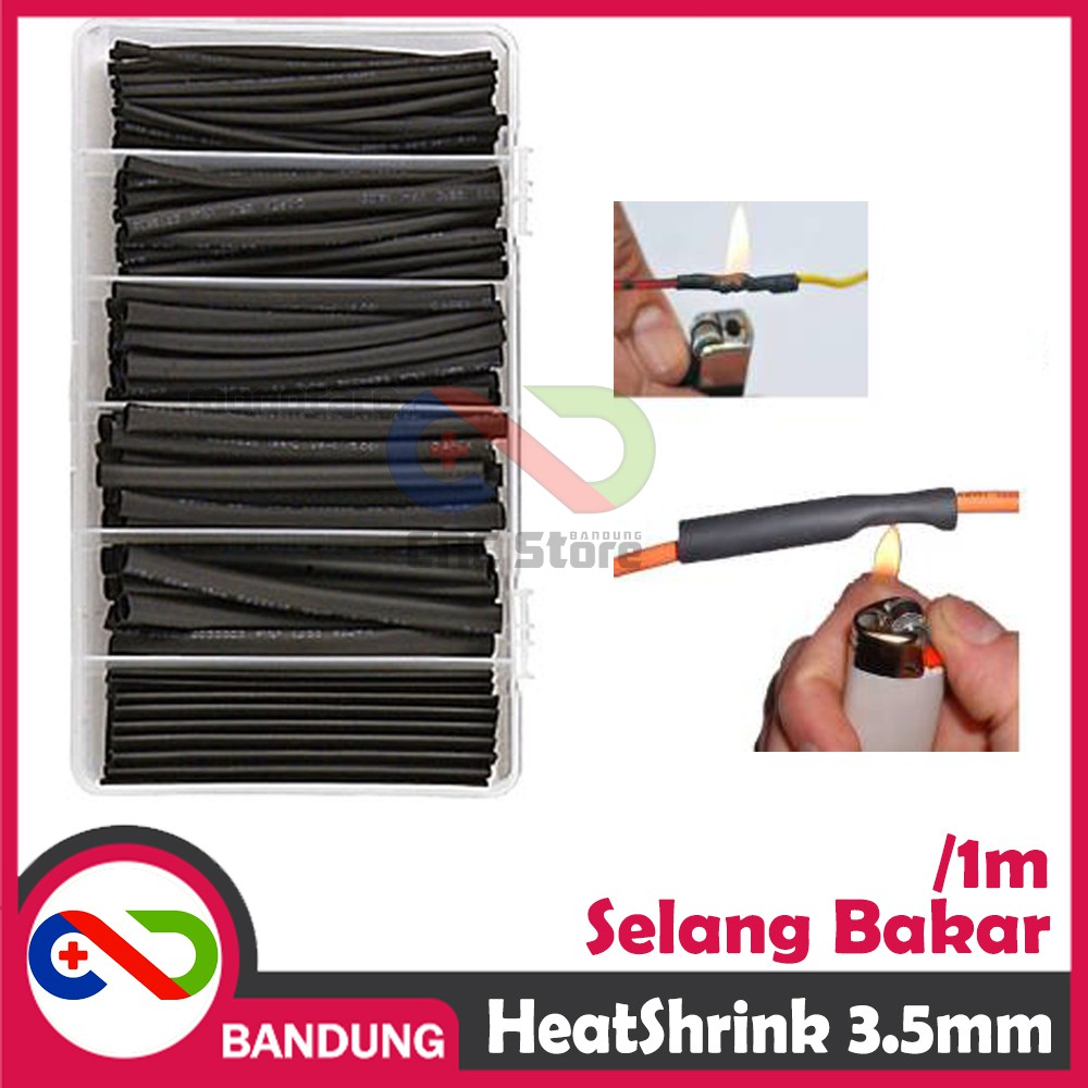 HEATSHRINK 3.5MM HEAT SHRINK SELANG BAKAR SELONGSONG BAKAR PER 1 METER