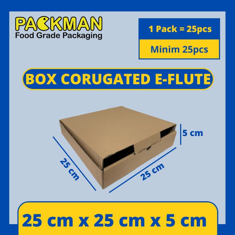 

KARDUS 25x25x5 cm / BOX KARTON CORUGATED DIECUT E-FLUTE / PIZZA BAJU AKSESORIS ONLINE