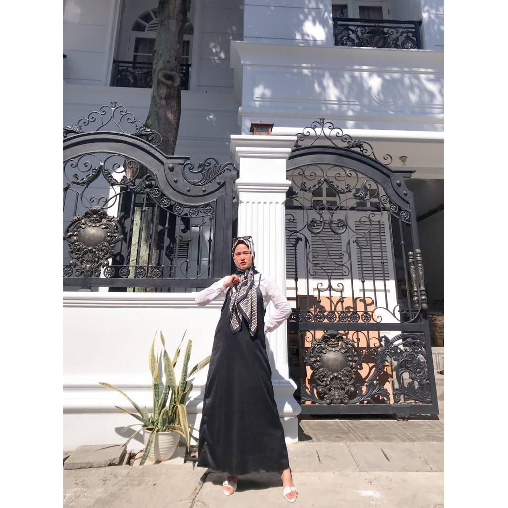 DRESS KOREA DRESS HITAM DRESS POLOS DRESS SATIN DRESS INSPO DRESS