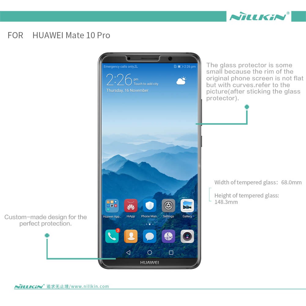 HUAWEI Mate 10 Pro Tempered Glass NILLKIN AMAZING H+ Pro