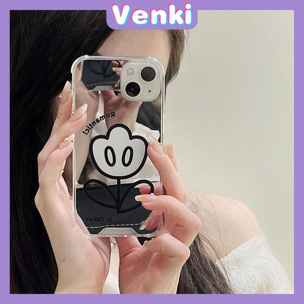 iPhone Case Acrylic Luxury Makeup Mirror Airbag Shockproof Protection Camera Flowers Simple Cute Compatible For iPhone 11 iPhone 13 Pro Max iPhone 12 Pro Max iPhone 7Plus iPhone xr