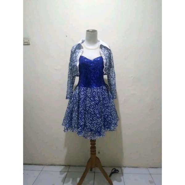 Blue Sequin Mini Dress