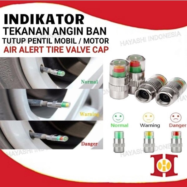 Tutup Pentil Ban Sepeda Motor Mobil Indikator Cek Tekanan Angin Kempes - 5pcs