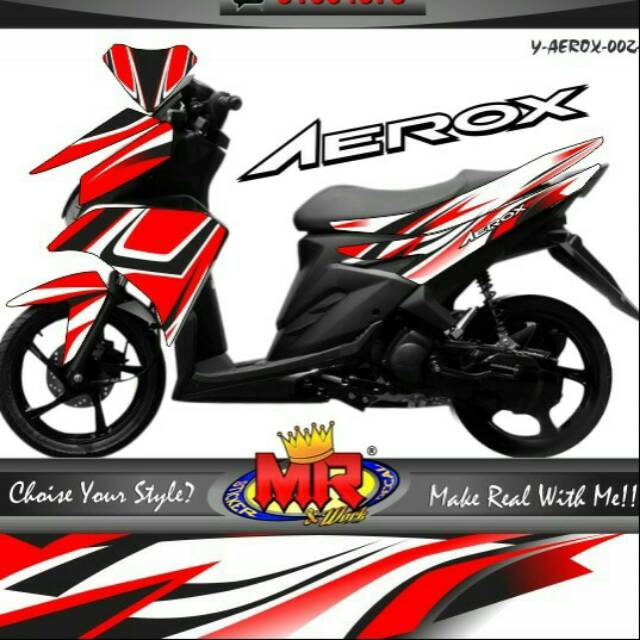 Decal Dekal Aerox 125 Merah Putih Stiker Sticker Aerox125 Semi Full 02 Spec A Shopee Indonesia