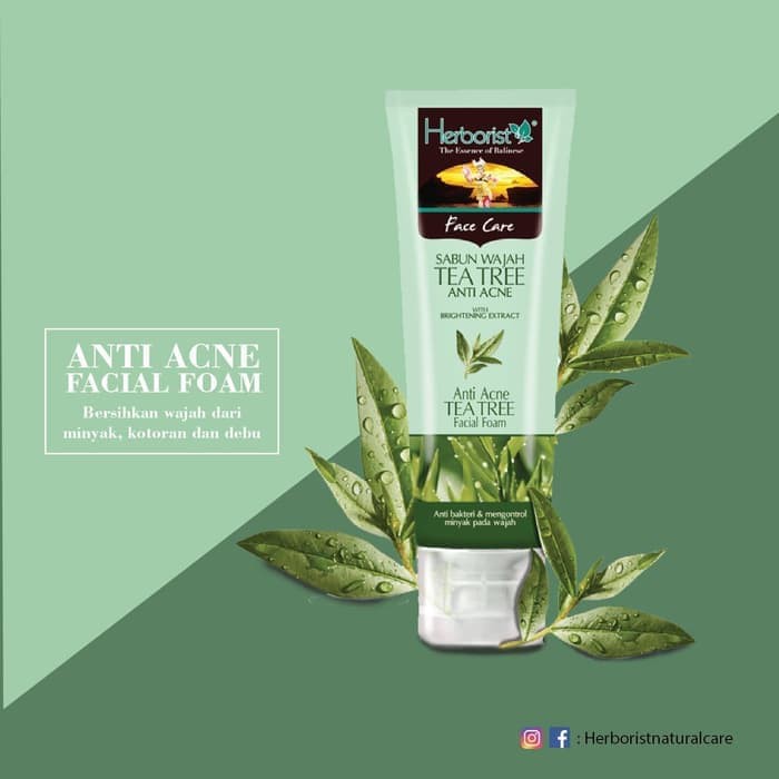 HERBORIST FACIAL WASH SABUN WAJAH TEA TREE ANTI ACNE - 80gr