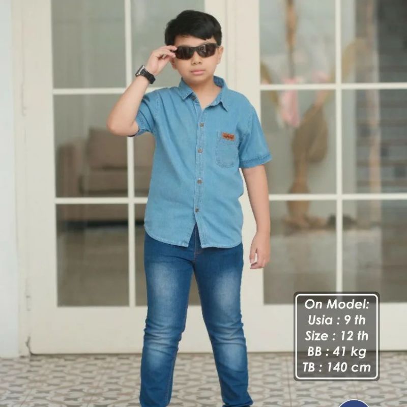 KEMEJA JEANS DENIM PADDLE KIDS (BRP373)