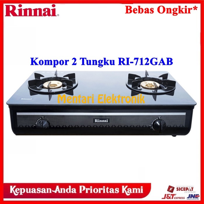 Rinnai Kompor Gas Kaca 2 Tungku Ri 712gab Tempered Gas Cooker Ri 712 Gab Ri712gab Original Shopee Indonesia