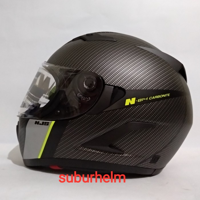 HELM NJS SHADOW N - 814 CARBONITE BLACK YELLOW FLAT VISOR
