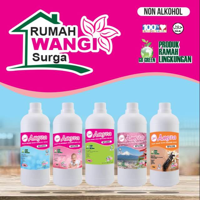 Amyra Pelicin Pakaian Premium | Wangi Dan Non-alkohol | Go Green Anti Bakteri |