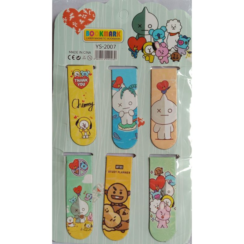 PEMBATAS BUKU BTS KECIL / PEMBATAS BUKU MAGNET BTS ISI 6