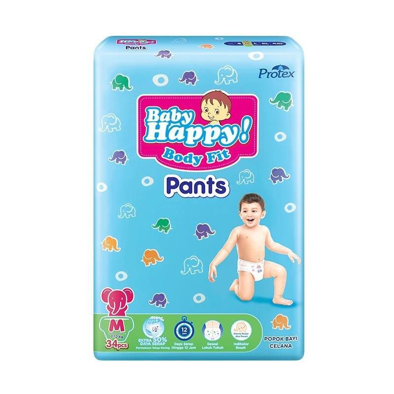 Baby Happy Pants Ukuran M34/L30/XL26/XXL24 Popok Type Celana - Harga Terjangkau