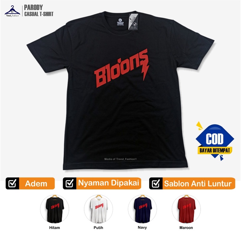 Kaos Plesetan Laki Laki Dewasa Ukuran M - XXL T shirt Pria Kekinian Tulisan Bloons Lucu
