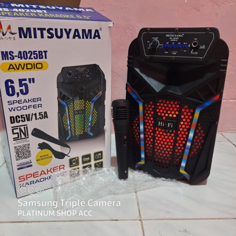 Speaker Karaoke Wireless Bonus Mic woofer 6,5inc Super Bass/Speaker Aktif Bluetooth Radio Fm Usb Aux