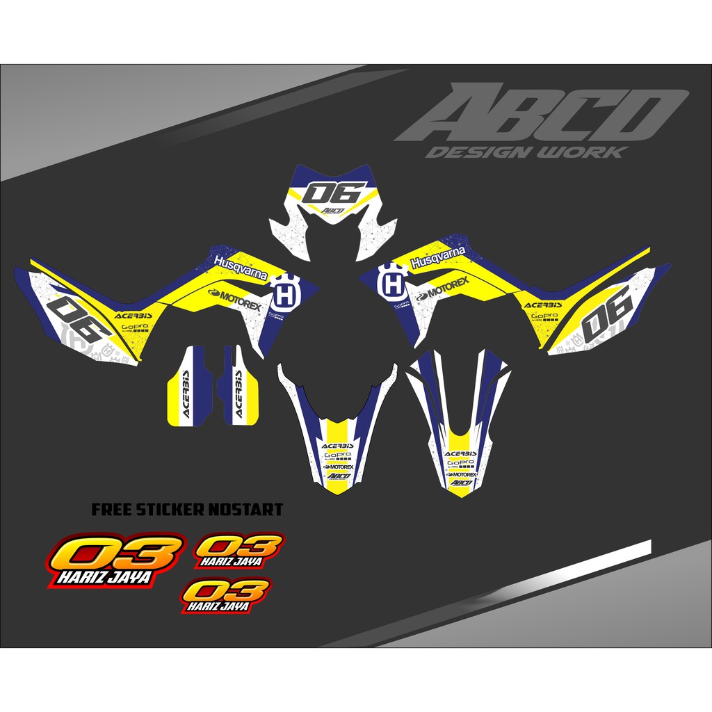 Stiker Decal Honda CRF 150 L Custom Husqvarna Full Body Sticker Custom // Decal crf // Sticker crf//