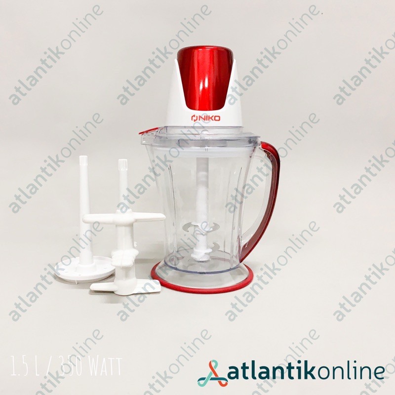 Food chopper blender 2 pisau 1.5 Liter 350 Watt NIKO Katana Red