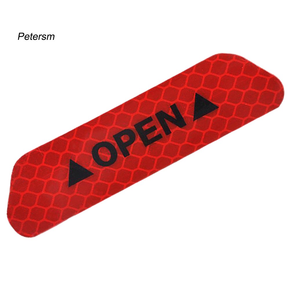 PST_4Pcs Adhesive Car Door Open Reflective Sticker Tape Safety Warning Mark Decal