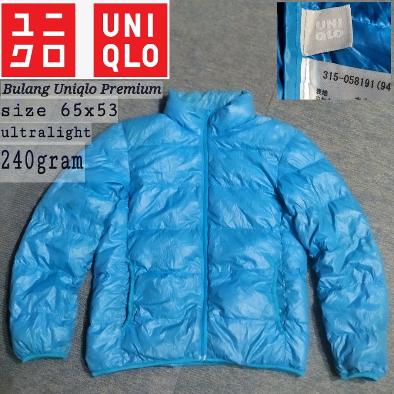 bulang bulu angsa uniqlo jaket original jacket ultralight gunung hiking second 2nd bekas