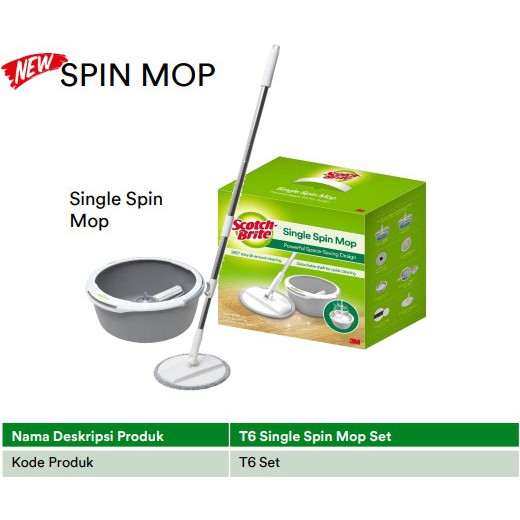 Scotch-Brite Alat Pel Single Spin Mop T6 Set