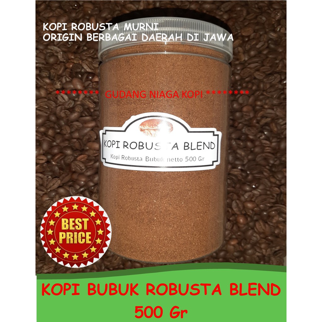 

KOPI PREMIUM MURNI 100% BUBUK SUPER MURAH Harga Spesial ROBUSTA BLEND 500 gr JAWA Java Sangrai Gelap