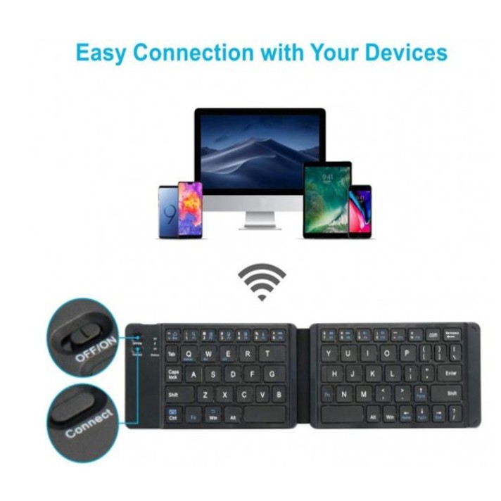 SOHA KYB-006 Wireless Bluetooth Keyboard Portable Lipat Folding Magnetic Support IOS Win An