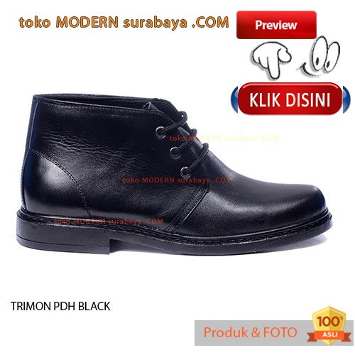 TRIMON PDH BLACK sepatu kerja pantovel pria casual