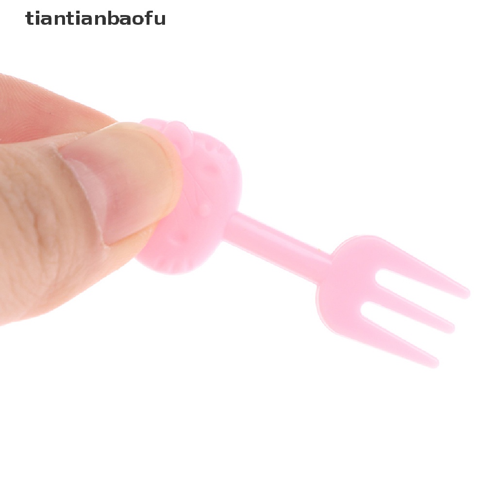 [tiantianbaofu] 10pcs/set Mini Fruit Fork Kids Snack Cake Dessert Food Fruit Pick Toothpick Boutique