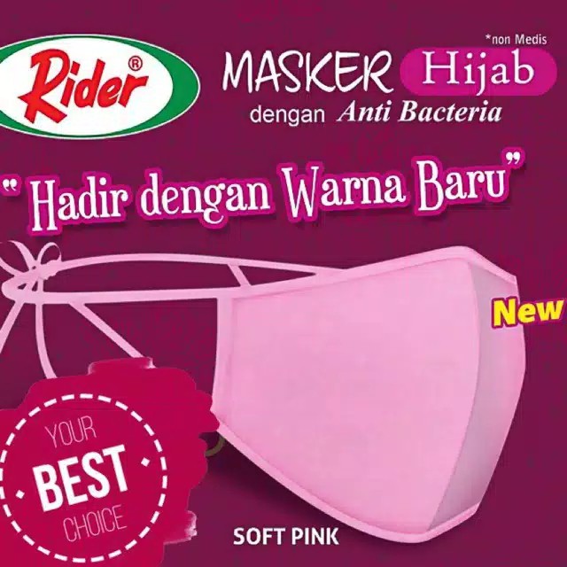 gos RIDER MASKER HIJAB Anti Bacteria Halus 100% Original